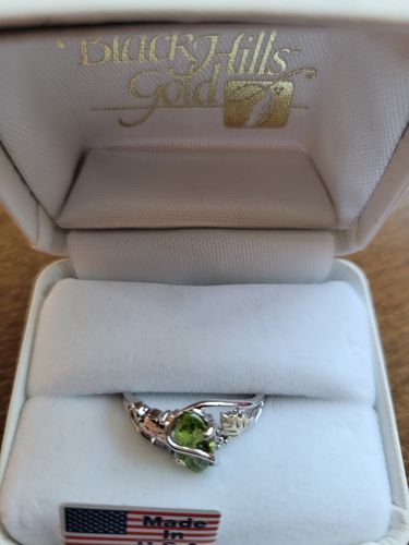 Customer photo review of Sterling Silver Black Hills Gold Peridot Ring