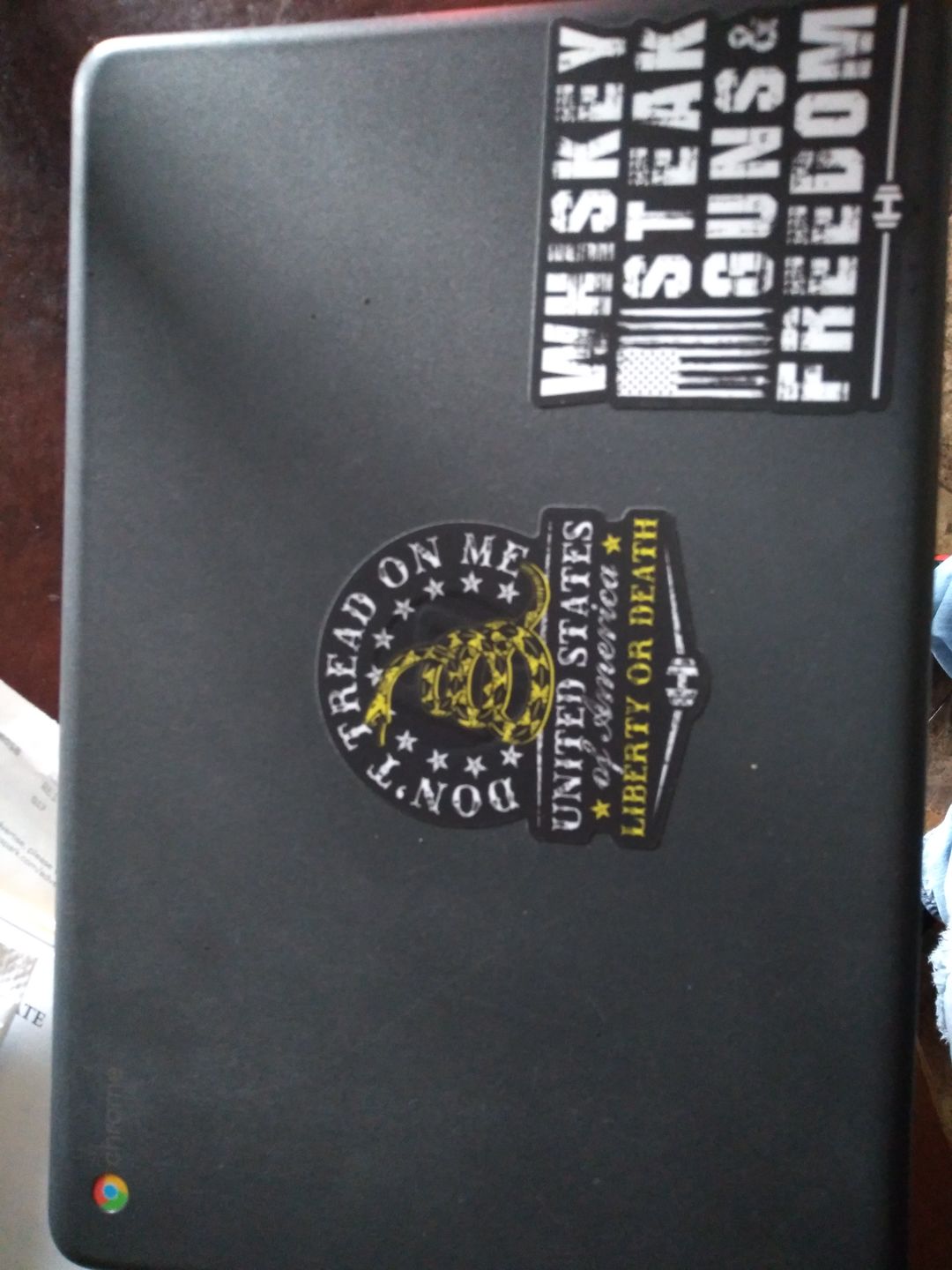 Customer photo review of Whiskey Steak Freedom Decal