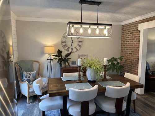 Customer photo review of Farmhouse Rectangular Cage Kitchen Chandelier