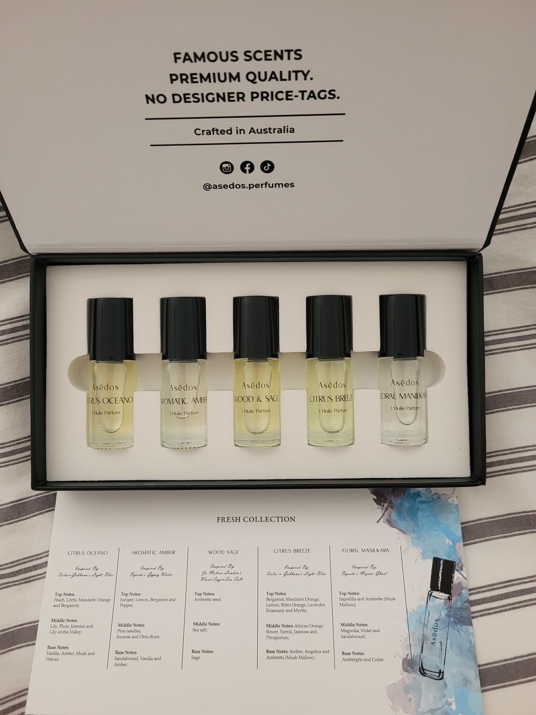 Customer photo review of Asēdos Perfume Oil Collection - Fresh