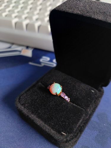 Customer photo review of 1.5ct Slovenia Opal Engagement Ring