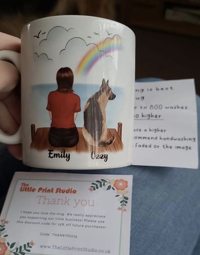 Customer photo review of Girl & Dogs - Life is better with a dog Personalised Mug