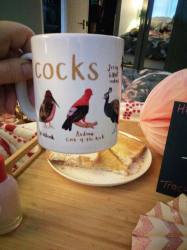 Customer photo review of Cocks Ceramic Bird Mug