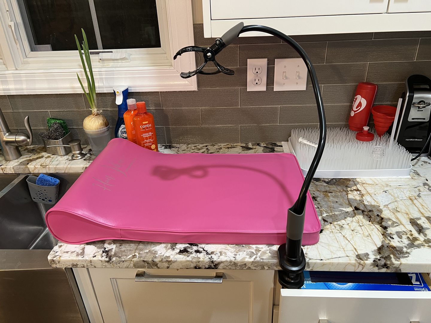 Customer photo review of The Shampoo Pillow