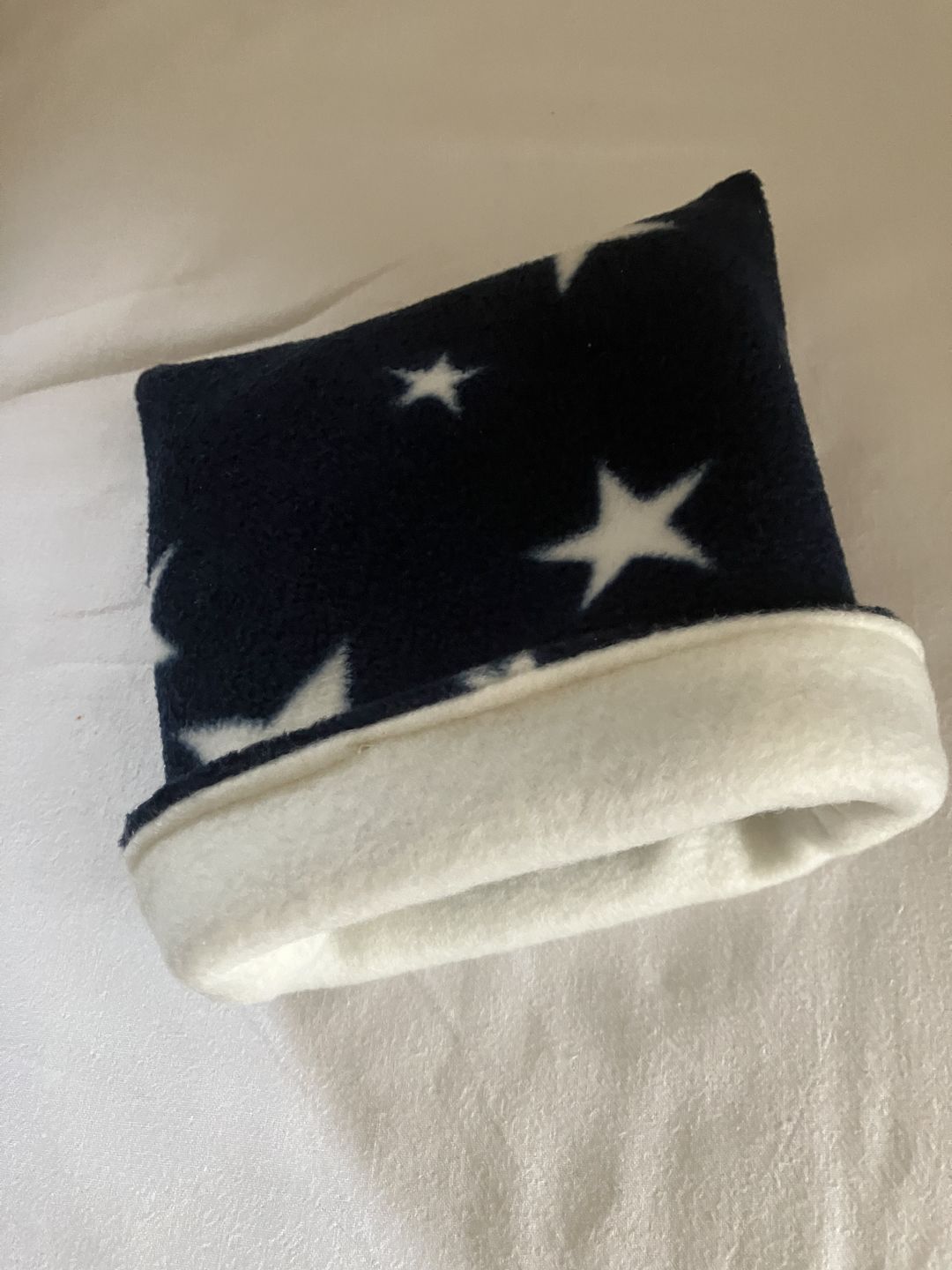 Customer photo review of White Stars Anti Pill Polar Fleece Fabric