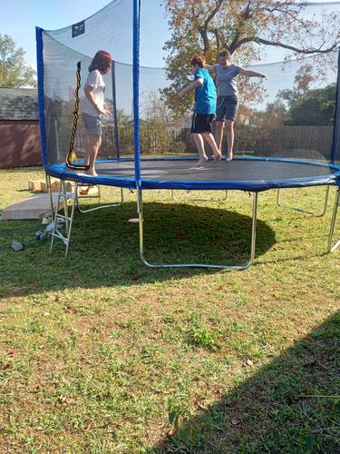 Customer photo review of 1500lbs High Capacity 15FT Round Trampoline for Adults&Kids
