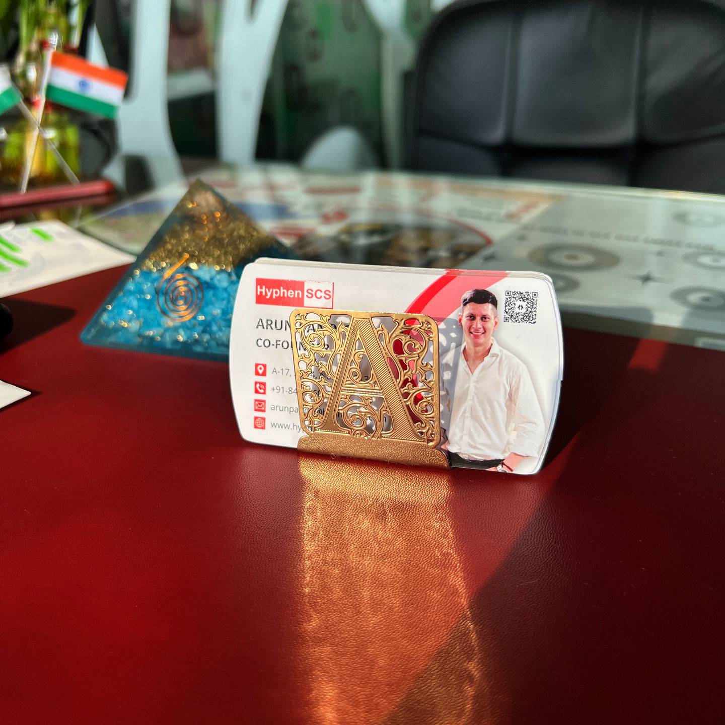 Customer photo review of Business Card Holder Letter A