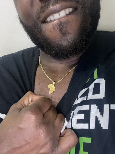 Customer photo review of Africa Pendant (Gold)