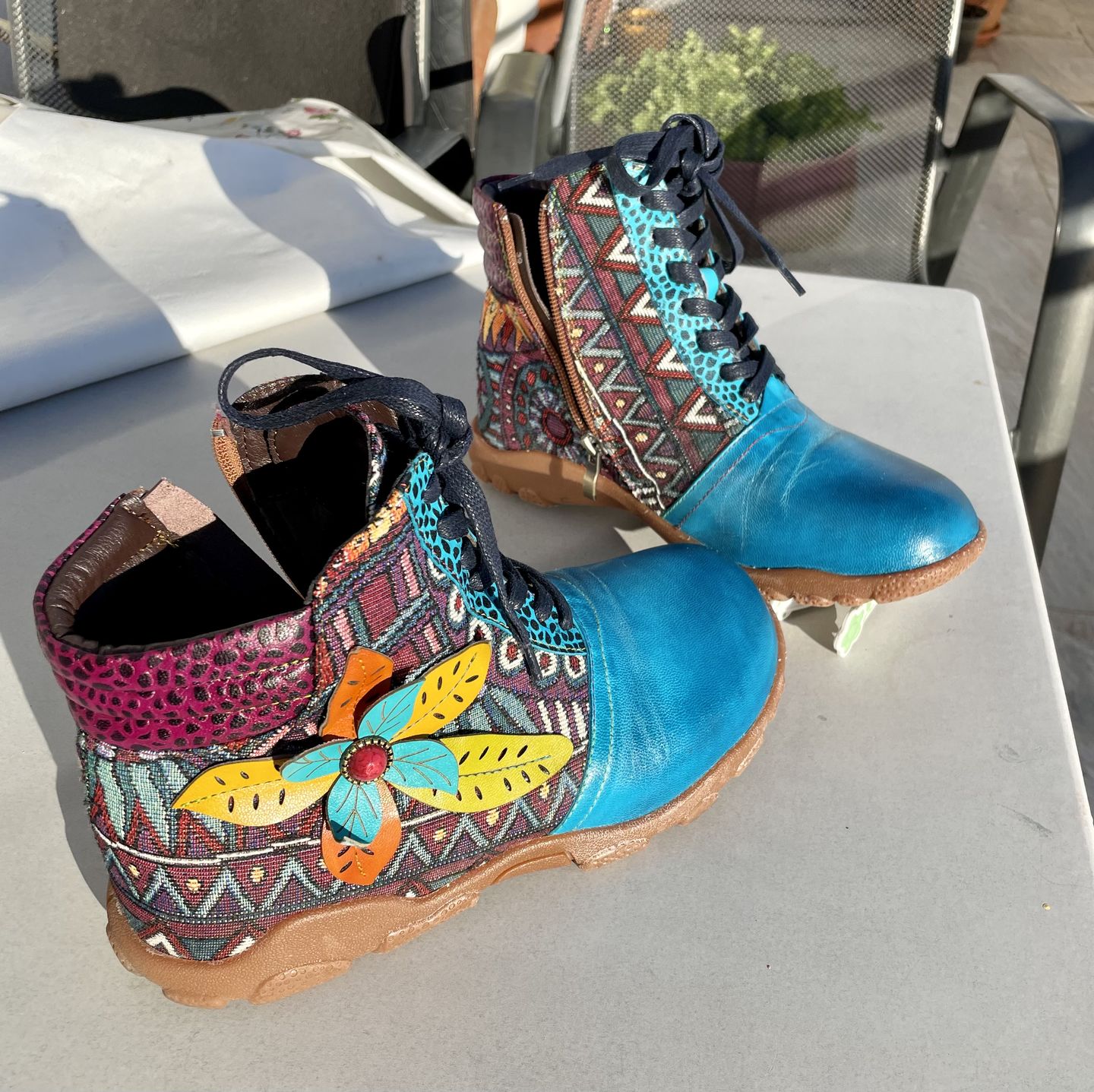 Customer photo review of Leather Handmade Comfortable Walking Boots