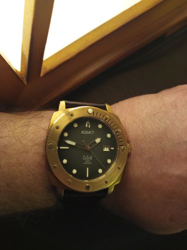 Customer photo review of Aquacy Bronze CuSn8 Series Automatic Men's 200m Watch 44mm Black/Gray Dial