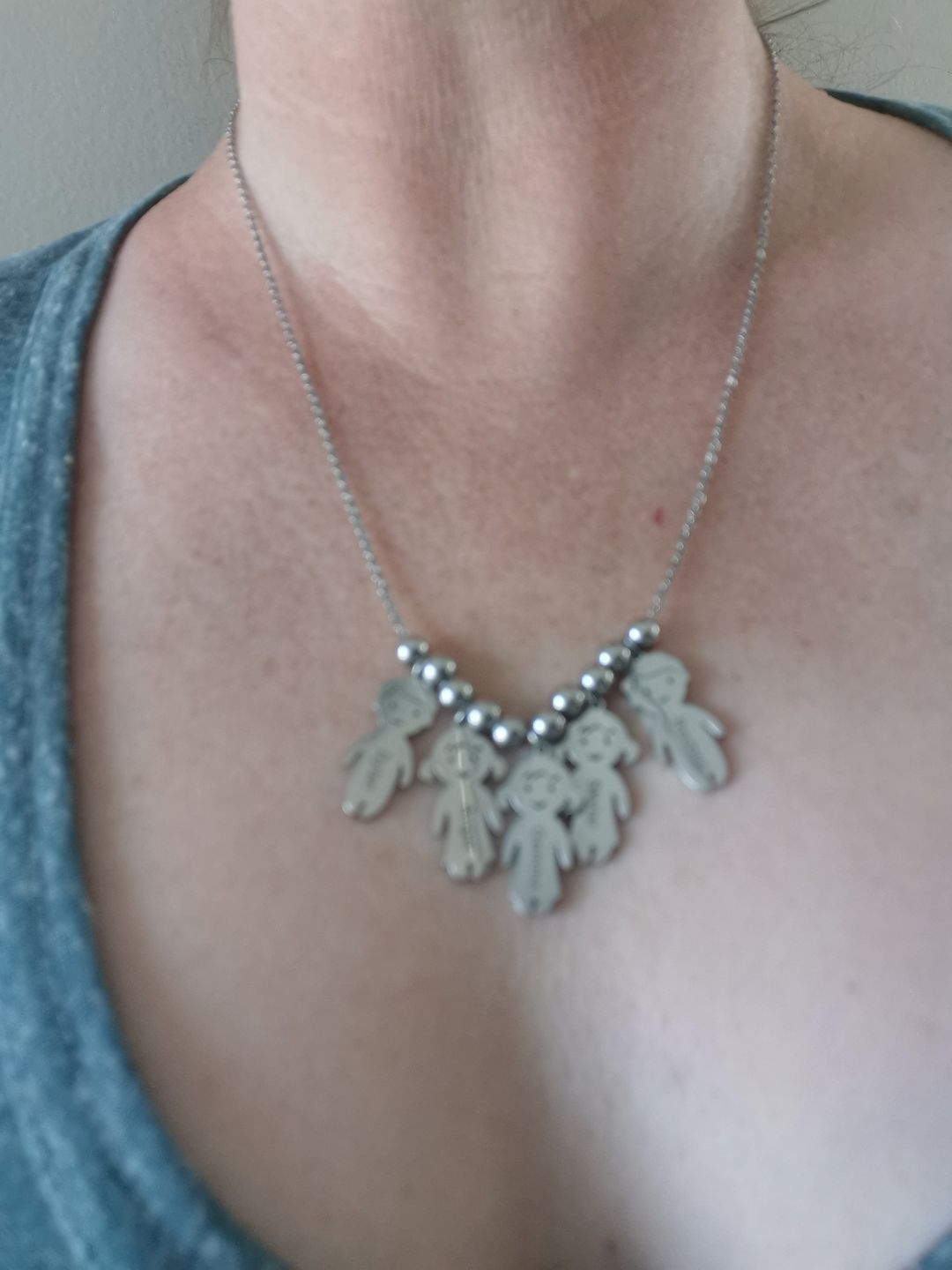 Customer photo review of Personalised My Children Necklace