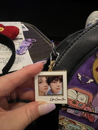 Customer photo review of Life Goes On Polaroid Keychain