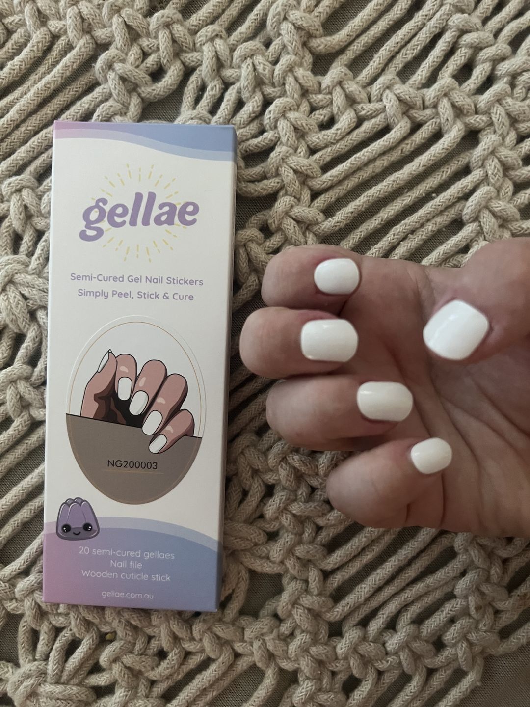 Customer photo review of Gel Nail Sticker Starter Kit (FREE UV Lamp With 2 Or More Gel Nail Stickers)