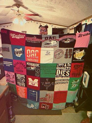 T-shirt quilt featuring muskies track and field team by Tanisha from PA