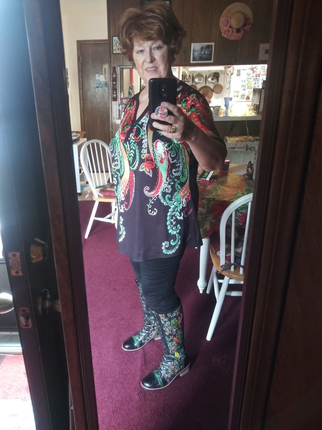 Customer photo review of Vintage Handmade Stunning Floral Boots