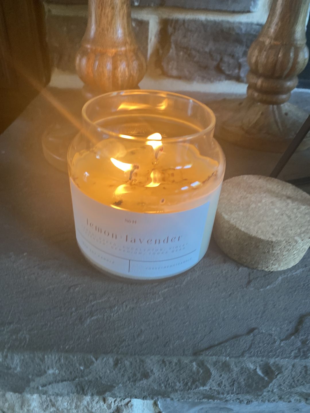 Customer photo review of Lemon + Lavender 22 oz Glass Candle