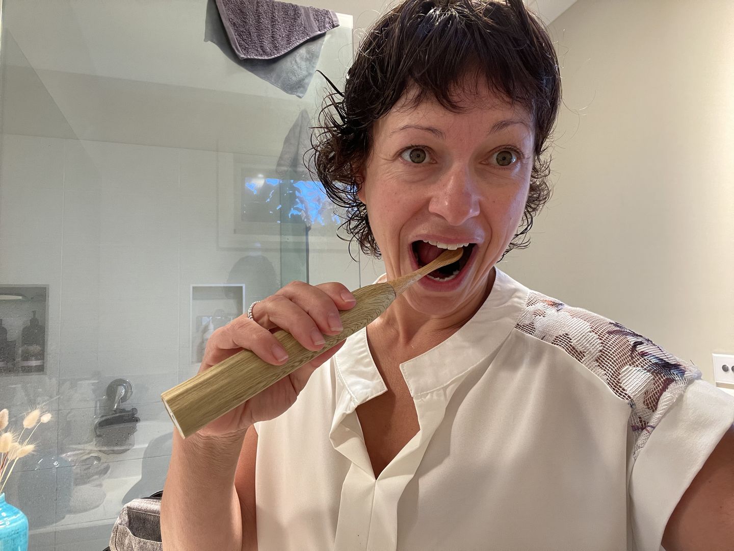 Customer photo review of Bamboo Electric Toothbrush