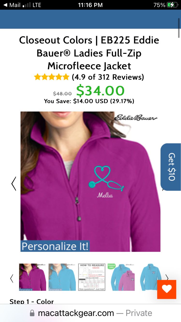 Customer photo review of Closeout Colors |  EB225 Eddie Bauer® Ladies Full-Zip Microfleece Jacket