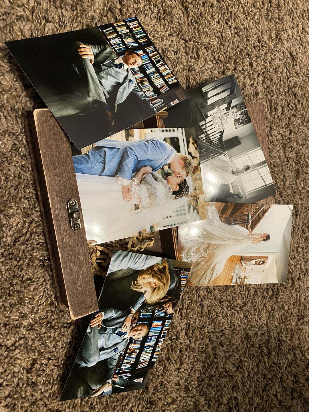 Customer photo review of Wedding Photo Box Wooden Memory Print Box