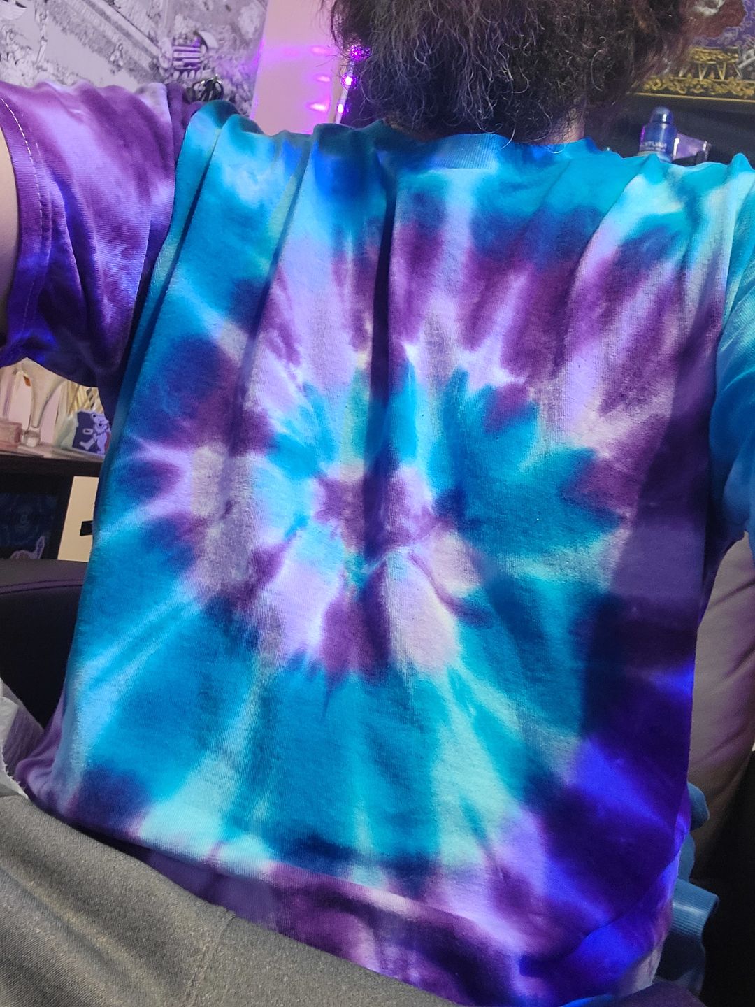 Customer photo review of Amethyst Sky Spiral Tie Dye T Shirt