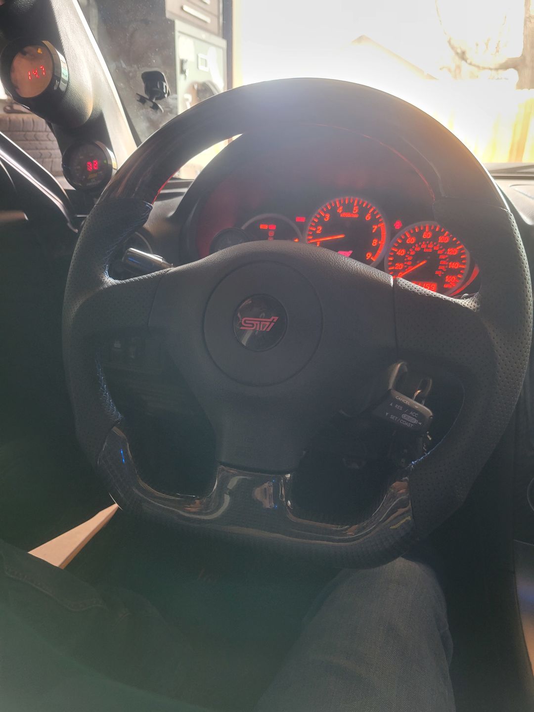 Customer photo review of 2005-07 Subaru WRX STI Carbon Fiber Steering Wheel