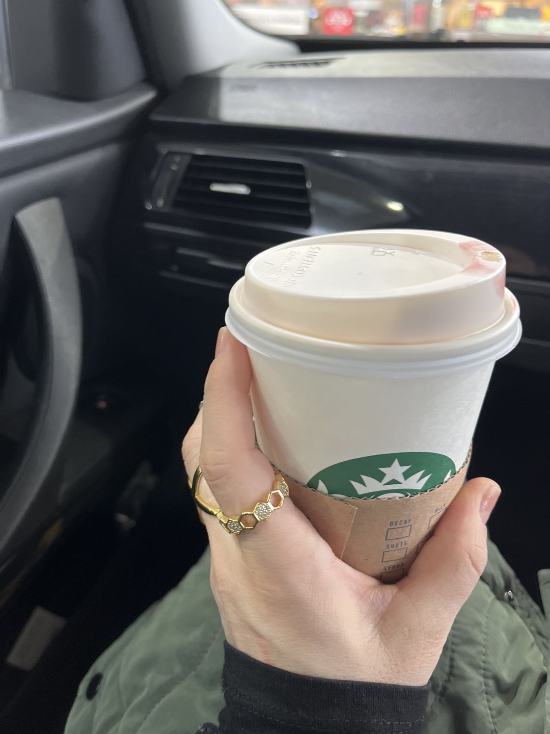 Customer photo review of Gold & Crystal Honeycomb Ring