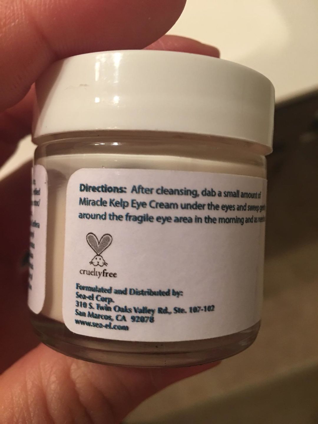 Customer photo review of Miracle Kelp Eye Cream