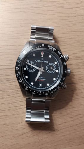 Customer photo review of Oceaneva™ Men's WaveRacer™ 500M Pro Diver Black Dial Chronograph Watch