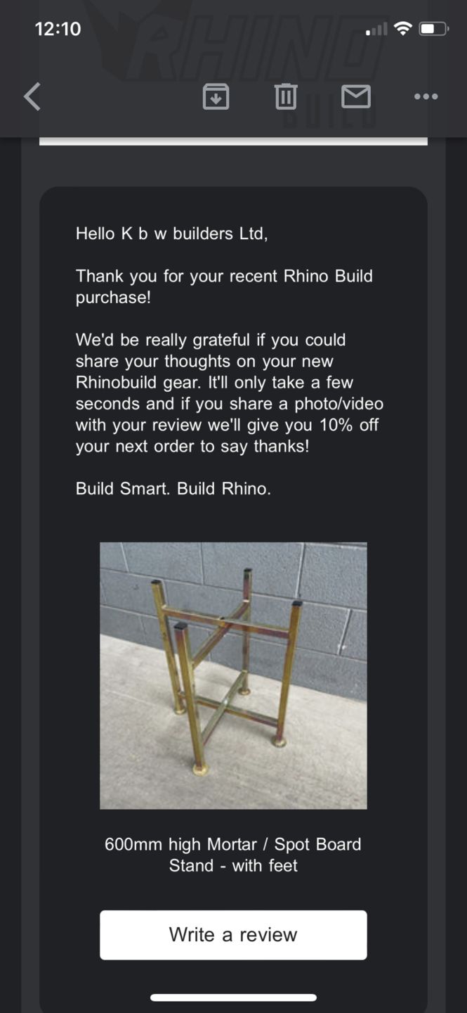 Customer photo review of Zinc Plated Mortar / Spot Board Stand - with feet