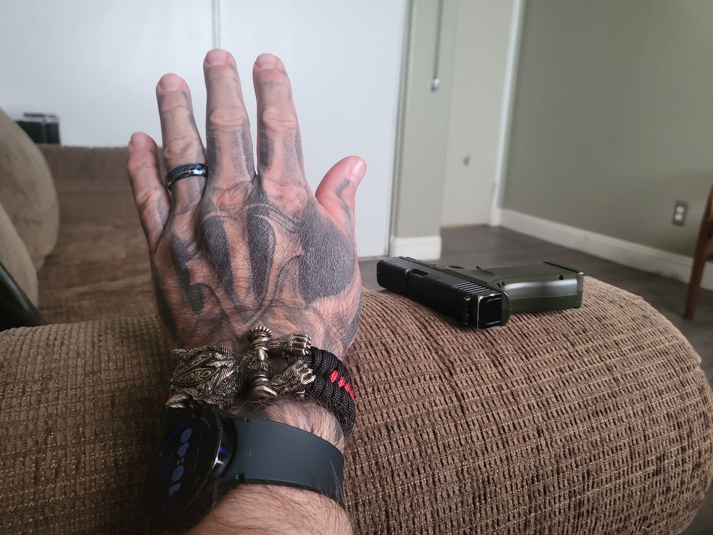 Customer photo review of Warrior Wolf Paracord Bracelet