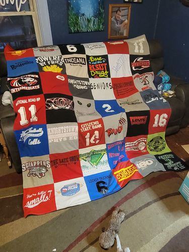T-shirt quilt featuring knightstown colts by Kelly from IN