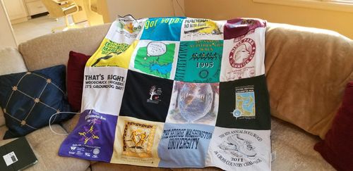 T-shirt quilt from george washington university by Allison from NY