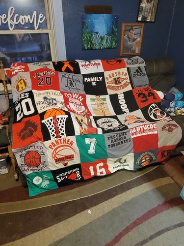 T-shirt quilt featuring panther by Kelly from IN