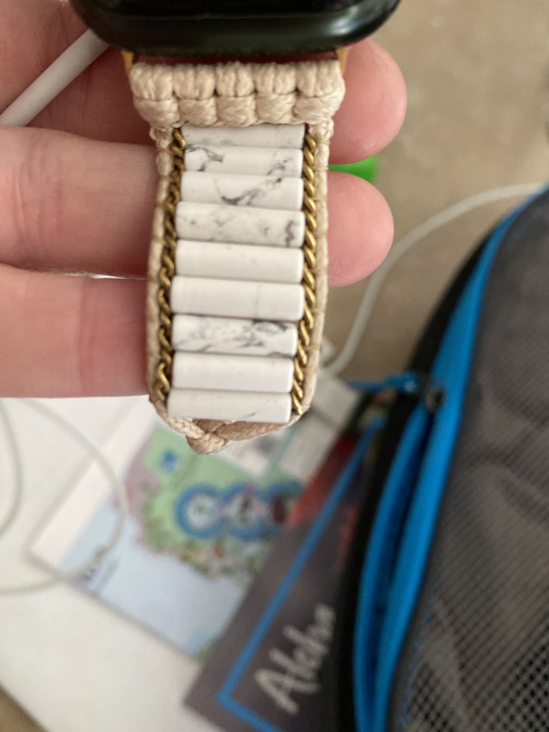 Customer photo review of Heavenly Howlite Apple Watch Strap