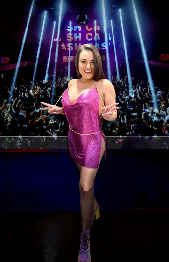 Customer photo review of Pink Backless Chainmail Dress