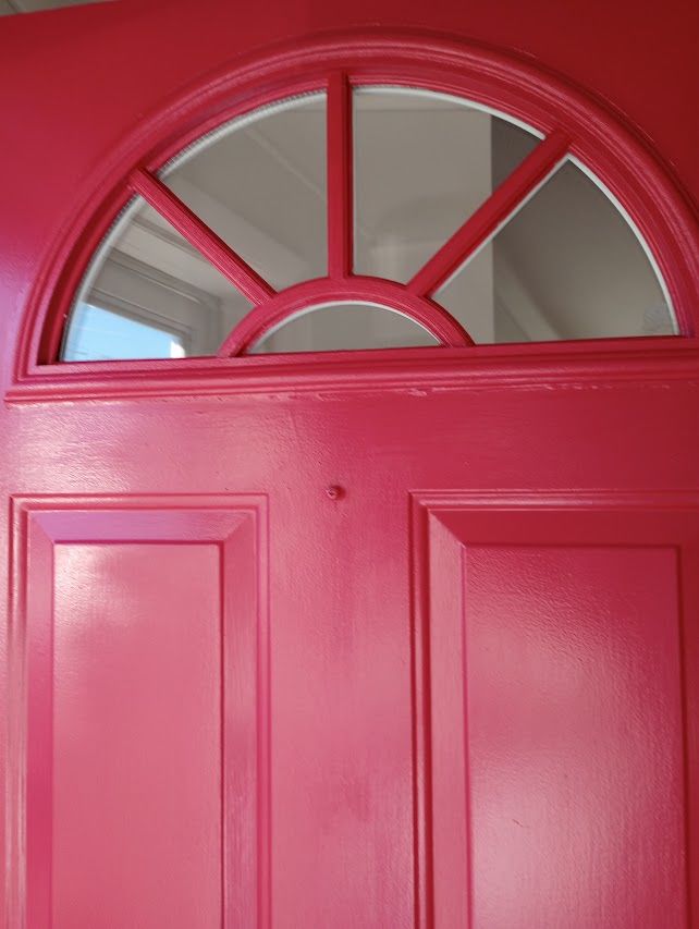 Customer photo review of Clear Sunburst Glass and Frame Kit (Fanlite 24" x 12" Frame Size)