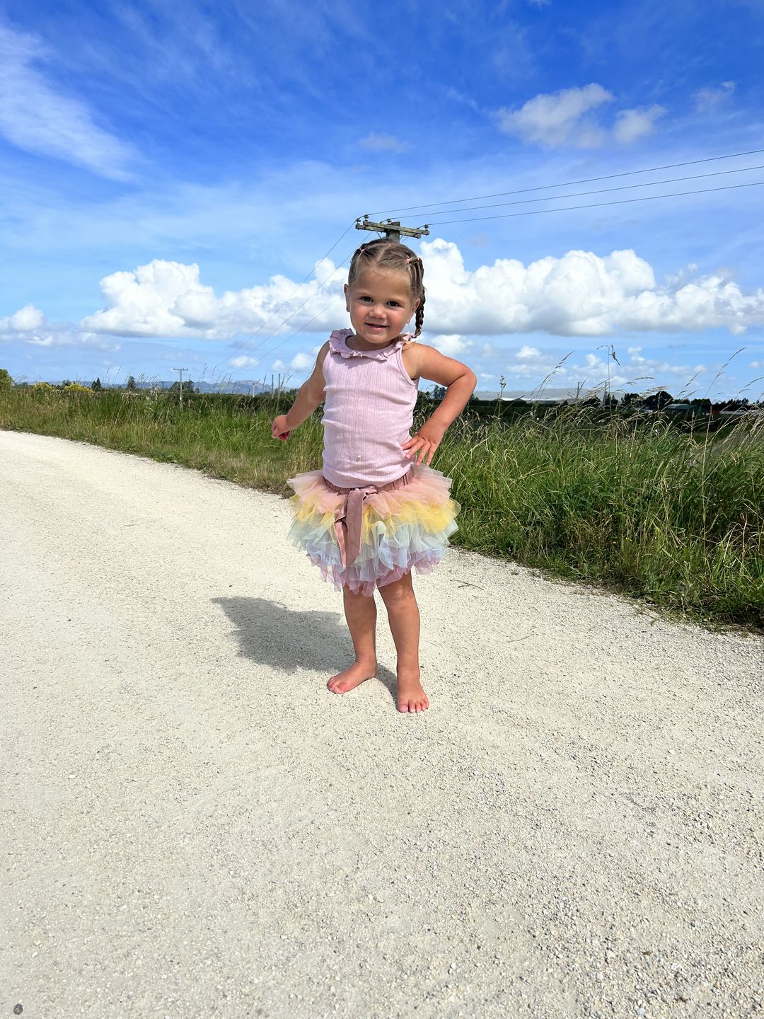 Customer photo review of Little Ballerina Tutu Skirt - Rainbow Light