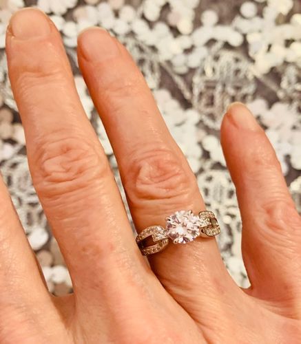 Customer photo review of Solitaire Interlocking 1.25ct CZ Ring in Sterling Silver