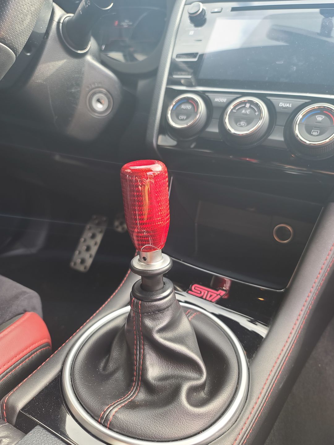 Customer photo review of Red Carbon Fiber Handle Shift Knob