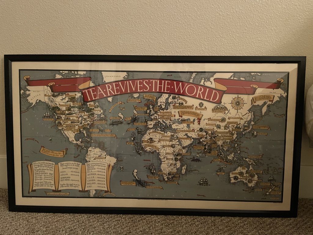 Customer photo review of Tea Revives The World, 1940 by Max Gill - Rare World Map For Tea Drinkers!