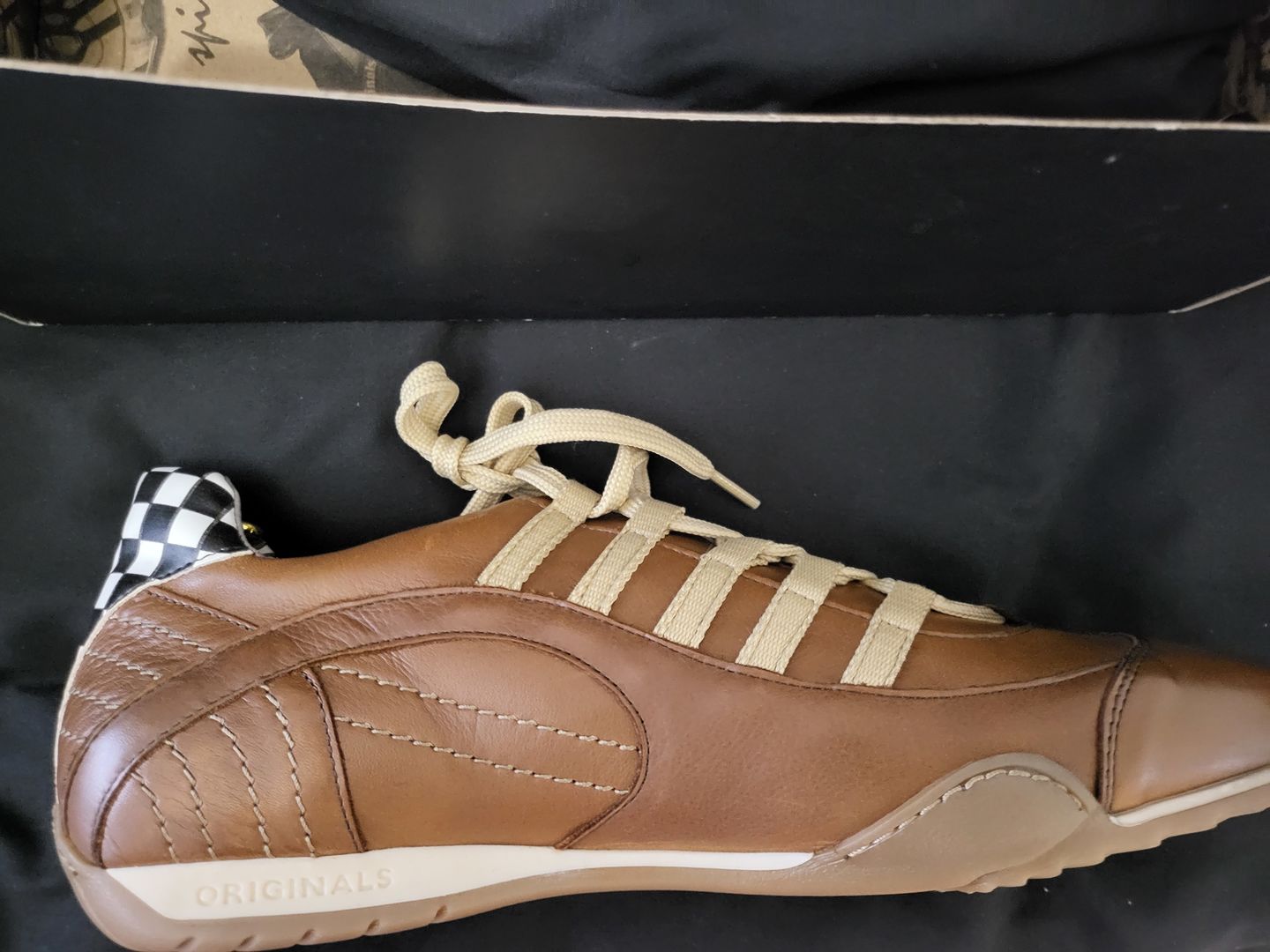 Customer photo review of Men's Racing Sneaker in Cognac (Brown and Sand)