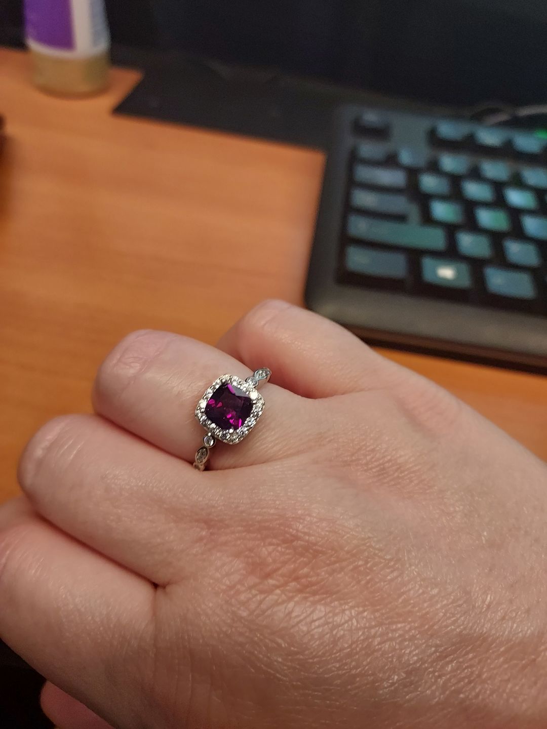 Customer photo review of Fashionable Birthstone Sterling Silver Ring