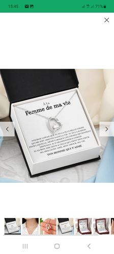 Customer photo review of Collier Amour Éternel - À la femme de ma vie - N'oublie jamais...