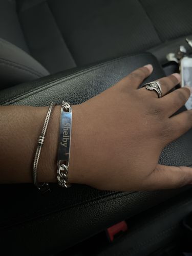 Customer photo review of Engraved Bracelet Set - W/ Eternal Rose Box