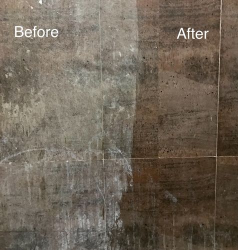 Customer photo review of Ecofriendly Limescale Remover/Descaler for taps, Hard Water Stains,  Showers ,faucets & bathroom Tiles-500ml