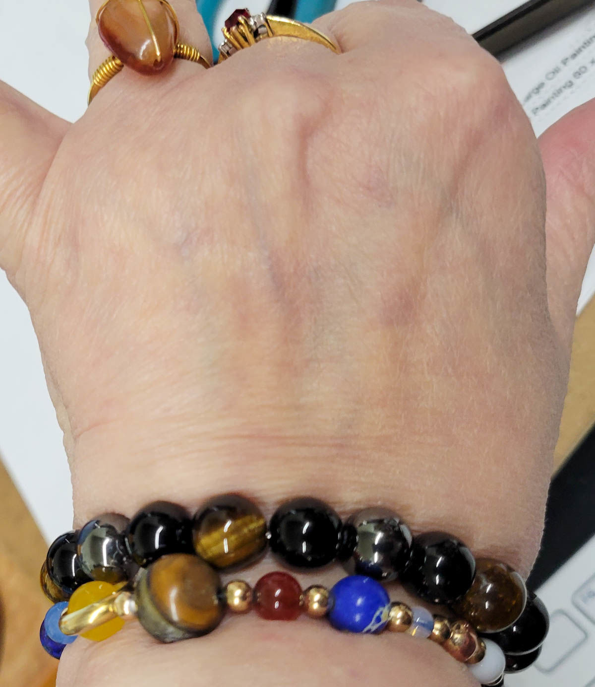 Customer photo review of Triple Stone Protection Bracelet
