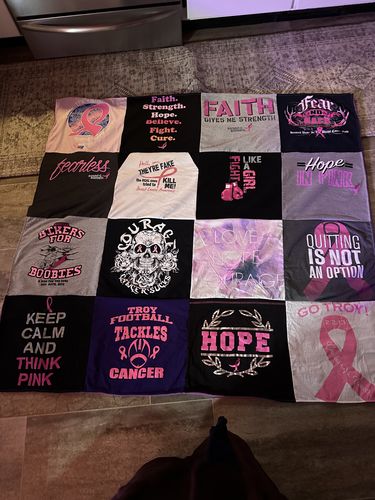T-shirt quilt featuring troy football by Kim from NY
