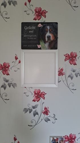 Customer photo review of Hunde Gedenktafel mit Foto & Spruch