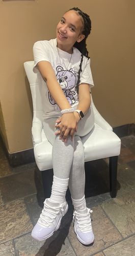 Customer photo review of Jordan 11 Low Pure Violet DopeSkill T-Shirt BEAN Graphic