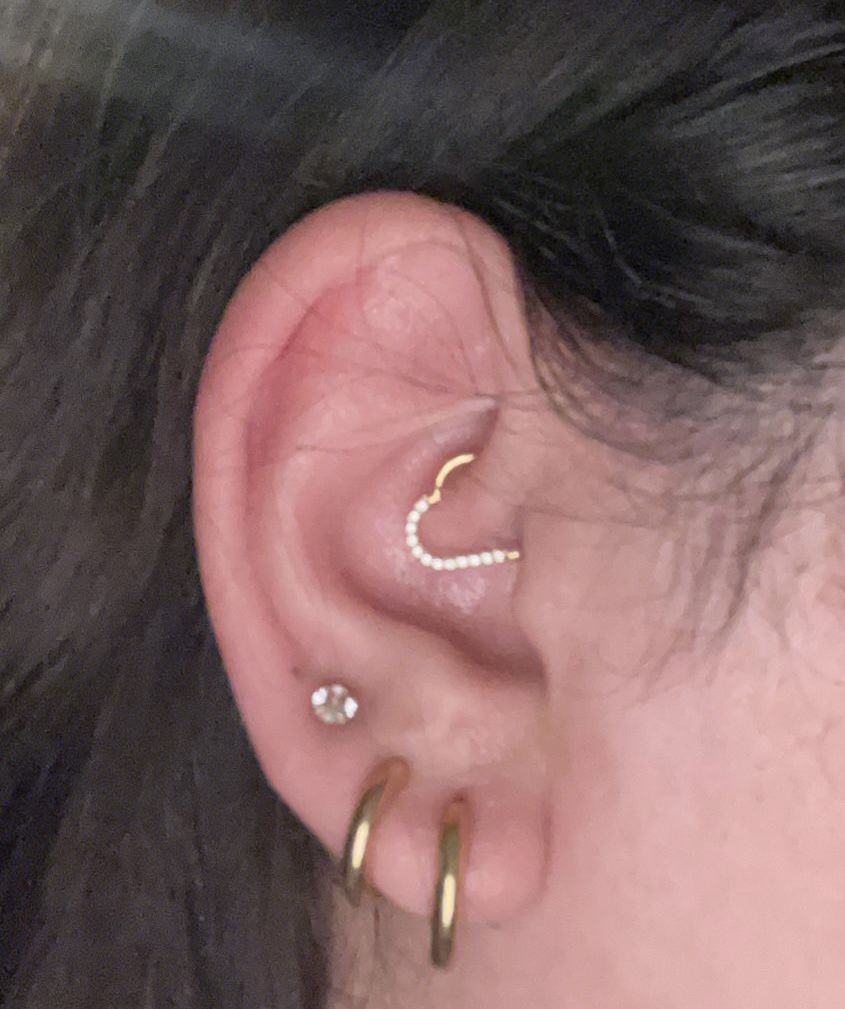 Customer photo review of Heart Clicker Piercing | Titan